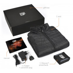 Gilet chauffant Noir - Coupe Regular pour hommes avec Batterie Rapidpower -  Promo-Optique
